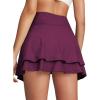 imageAleumdr Womens 3quot Swim Skirt High Waisted Ruched Swimsuit Bottom Tankini Bikini Bottom with PocketsViolet Purple