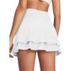 imageAleumdr Womens 3quot Swim Skirt High Waisted Ruched Swimsuit Bottom Tankini Bikini Bottom with PocketsWhite