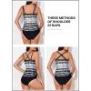 imageAleumdr Womens Blouson Tankini Swimsuits Athletic Two Piece Strappy Tummy Control Bathing Suits with BottomsBlack