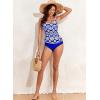 imageAleumdr Womens Blouson Tankini Swimsuits Athletic Two Piece Strappy Tummy Control Bathing Suits with BottomsBlue