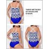 imageAleumdr Womens Blouson Tankini Swimsuits Athletic Two Piece Strappy Tummy Control Bathing Suits with BottomsBlue