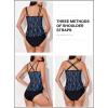 imageAleumdr Womens Blouson Tankini Swimsuits Athletic Two Piece Strappy Tummy Control Bathing Suits with BottomsBlue Printed