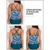 imageAleumdr Womens Blouson Tankini Swimsuits Athletic Two Piece Strappy Tummy Control Bathing Suits with BottomsFloral Blue