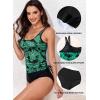 imageAleumdr Womens Blouson Tankini Swimsuits Athletic Two Piece Strappy Tummy Control Bathing Suits with BottomsFloral Green