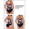 imageAleumdr Womens Blouson Tankini Swimsuits Athletic Two Piece Strappy Tummy Control Bathing Suits with BottomsFlower Printed