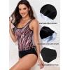imageAleumdr Womens Blouson Tankini Swimsuits Athletic Two Piece Strappy Tummy Control Bathing Suits with BottomsStriped Red