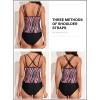 imageAleumdr Womens Blouson Tankini Swimsuits Athletic Two Piece Strappy Tummy Control Bathing Suits with BottomsStriped Red