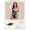imageAleumdr Womens Ribbed One Piece Tummy Control Swimsuit Cheeky Tie Side High Cut Bathing Suit SwimwearBlack Floral