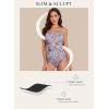 imageAleumdr Womens Ribbed One Piece Tummy Control Swimsuit Cheeky Tie Side High Cut Bathing Suit SwimwearFloral Blue