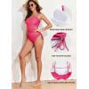imageAleumdr Womens Ribbed One Piece Tummy Control Swimsuit Cheeky Tie Side High Cut Bathing Suit SwimwearHot Pink