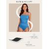 imageAleumdr Womens Ribbed One Piece Tummy Control Swimsuit Cheeky Tie Side High Cut Bathing Suit SwimwearLight Blue