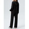 imageAleumdr Women 2 Piece Sweatsuit Casual Long Sleeve Half Zip Tracksuits Hoodies and Wide Legs Sweatpangts with PocketsBlack