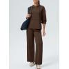 imageAleumdr Women 2 Piece Sweatsuit Casual Long Sleeve Half Zip Tracksuits Hoodies and Wide Legs Sweatpangts with PocketsDark Brown