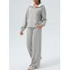 imageAleumdr Women 2 Piece Sweatsuit Casual Long Sleeve Half Zip Tracksuits Hoodies and Wide Legs Sweatpangts with PocketsLight Grey