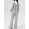imageAleumdr Women 2 Piece Sweatsuit Casual Long Sleeve Half Zip Tracksuits Hoodies and Wide Legs Sweatpangts with PocketsLight Grey