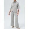 imageAleumdr Women 2 Piece Sweatsuit Casual Long Sleeve Half Zip Tracksuits Hoodies and Wide Legs Sweatpangts with PocketsLight Grey