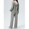 imageAleumdr Women 2 Piece Sweatsuit Casual Long Sleeve Half Zip Tracksuits Hoodies and Wide Legs Sweatpangts with PocketsMedium Grey
