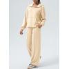 imageAleumdr Women 2 Piece Sweatsuit Casual Long Sleeve Half Zip Tracksuits Hoodies and Wide Legs Sweatpangts with PocketsOatmeal