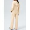 imageAleumdr Women 2 Piece Sweatsuit Casual Long Sleeve Half Zip Tracksuits Hoodies and Wide Legs Sweatpangts with PocketsOatmeal