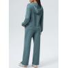 imageAleumdr Women 2 Piece Sweatsuit Casual Long Sleeve Half Zip Tracksuits Hoodies and Wide Legs Sweatpangts with PocketsReal Teal