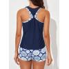 imageAleumdr Womens Athletic 3 Piece Tankini Swimsuits with Shorts Swim Tank Tops with Sports Bra and Boyshorts Bathing SuitsBlue