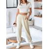 imageAleumdr Womens High Waisted Sweatpants with Pockets Workout Running Jogger Pants Baggy Lounge Sweat PantsApricot