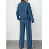 imageAleumdr Women 2 Piece Outfits Mock Neck Pullover Tops Wide Leg Sweatpants with Cargo Pockets Airport Travel Outfits 2025Ashleigh Blue