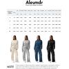 imageAleumdr Women 2 Piece Outfits Mock Neck Pullover Tops Wide Leg Sweatpants with Cargo Pockets Airport Travel Outfits 2025Ashleigh Blue