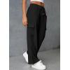 imageAleumdr Women High Waisted Cargo Pants Wide Leg Baggy Sweatpants Drawstring Parachute Pants Casual Trousers Ankle CuffsBlack