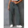 imageAleumdr Women High Waisted Cargo Pants Wide Leg Baggy Sweatpants Drawstring Parachute Pants Casual Trousers Ankle CuffsDark Grey