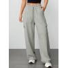 imageAleumdr Women High Waisted Cargo Pants Wide Leg Baggy Sweatpants Drawstring Parachute Pants Casual Trousers Ankle CuffsGray