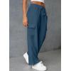 imageAleumdr Women High Waisted Cargo Pants Wide Leg Baggy Sweatpants Drawstring Parachute Pants Casual Trousers Ankle CuffsReal Teal