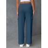 imageAleumdr Women High Waisted Cargo Pants Wide Leg Baggy Sweatpants Drawstring Parachute Pants Casual Trousers Ankle CuffsReal Teal