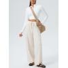 imageAleumdr Womens Wide Leg Cargo Sweatpants Casual Loose Pants Drawstring High Waisted Baggy Lounge Pants with PocketsBeige