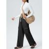 imageAleumdr Womens Wide Leg Cargo Sweatpants Casual Loose Pants Drawstring High Waisted Baggy Lounge Pants with PocketsBlack