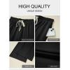 imageAleumdr Womens Wide Leg Cargo Sweatpants Casual Loose Pants Drawstring High Waisted Baggy Lounge Pants with PocketsBlack