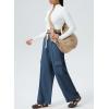 imageAleumdr Womens Wide Leg Cargo Sweatpants Casual Loose Pants Drawstring High Waisted Baggy Lounge Pants with PocketsBlue
