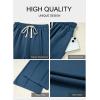 imageAleumdr Womens Wide Leg Cargo Sweatpants Casual Loose Pants Drawstring High Waisted Baggy Lounge Pants with PocketsBlue