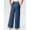 imageAleumdr Womens Wide Leg Cargo Sweatpants Casual Loose Pants Drawstring High Waisted Baggy Lounge Pants with PocketsBlue