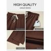imageAleumdr Womens Wide Leg Cargo Sweatpants Casual Loose Pants Drawstring High Waisted Baggy Lounge Pants with PocketsCoffee