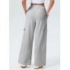 imageAleumdr Womens Wide Leg Cargo Sweatpants Casual Loose Pants Drawstring High Waisted Baggy Lounge Pants with PocketsLight Grey