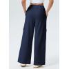 imageAleumdr Womens Wide Leg Cargo Sweatpants Casual Loose Pants Drawstring High Waisted Baggy Lounge Pants with PocketsNavy Blue