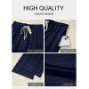 imageAleumdr Womens Wide Leg Cargo Sweatpants Casual Loose Pants Drawstring High Waisted Baggy Lounge Pants with PocketsNavy Blue