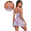 imageAleumdr One Piece Swimdress Swimsuits for Women Tummy Control Tie Knot Swim Dresses Skirt Bathing SuitFloral Pink