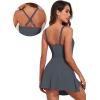 imageAleumdr One Piece Swimdress Swimsuits for Women Tummy Control Tie Knot Swim Dresses Skirt Bathing SuitGrey