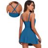 imageAleumdr One Piece Swimdress Swimsuits for Women Tummy Control Tie Knot Swim Dresses Skirt Bathing SuitNavy Blue