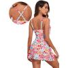 imageAleumdr One Piece Swimdress Swimsuits for Women Tummy Control Tie Knot Swim Dresses Skirt Bathing SuitPink Flower