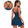 imageAleumdr One Piece Swimdress Swimsuits for Women Tummy Control Tie Knot Swim Dresses Skirt Bathing SuitSail Blue