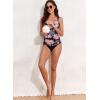 imageAleumdr Womens Ribbed Ruched Two Piece Tankini Bathing Suits Tummy Control Swim Top with Bottom SwimsuitsBlack Printed