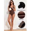 imageAleumdr Womens Ribbed Ruched Two Piece Tankini Bathing Suits Tummy Control Swim Top with Bottom SwimsuitsCoffee